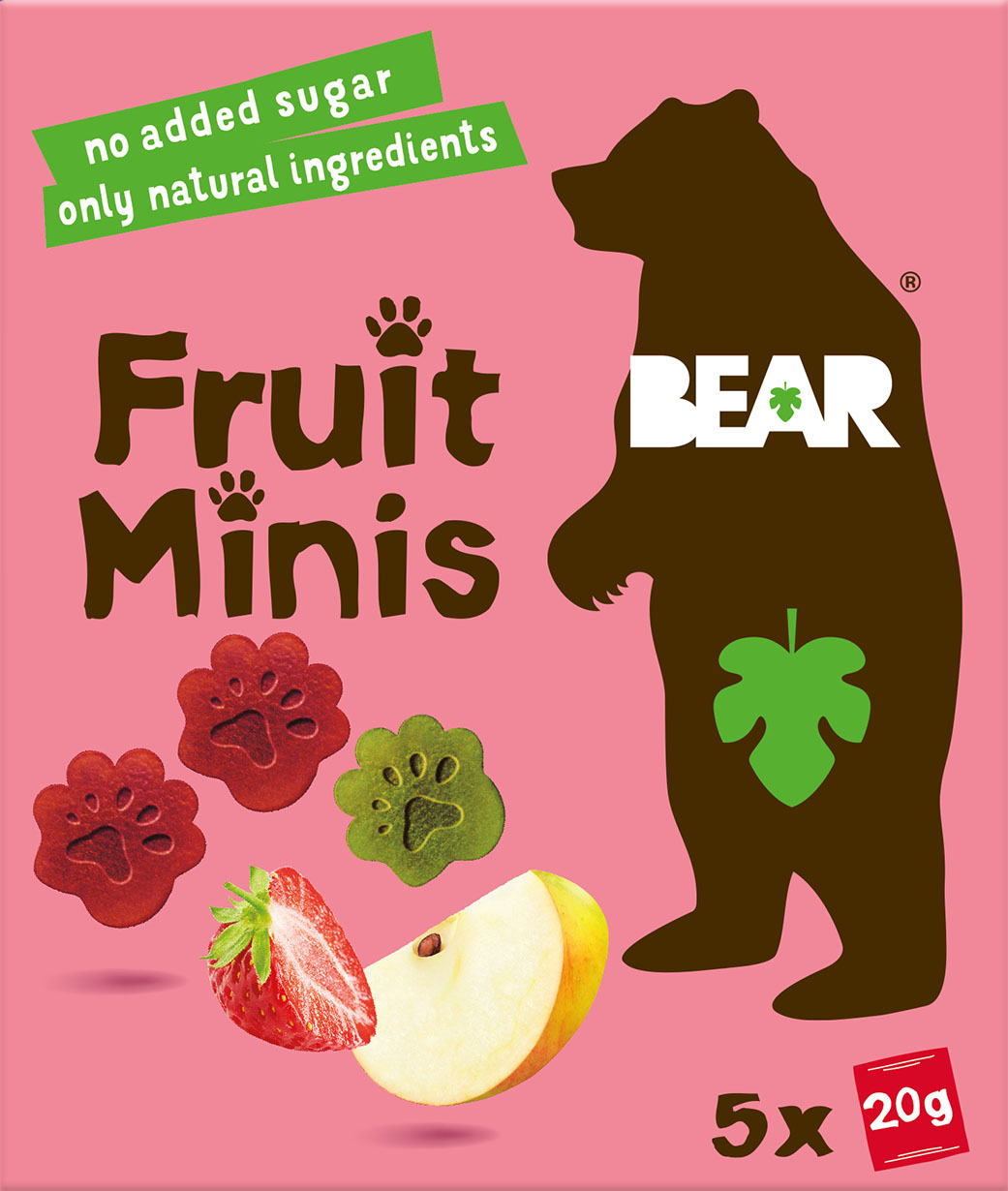 BEAR Minis jahoda a jablko 5 x 20 g