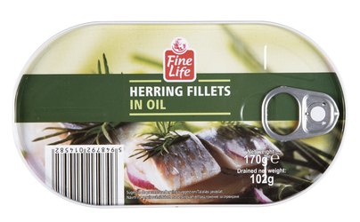 Fine Life Sleď filety v rostlinném oleji 170 g