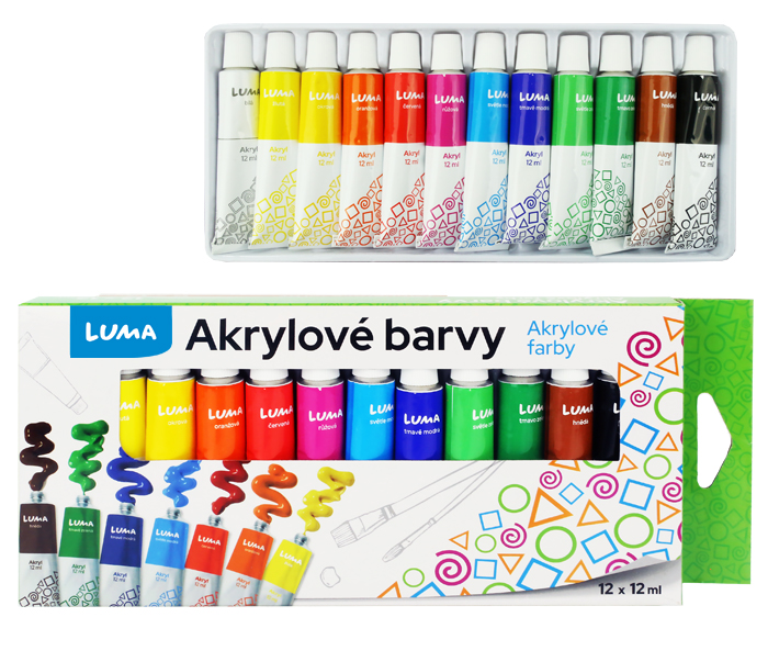 LUMA Barvy akrylové 12 ml 12 ks