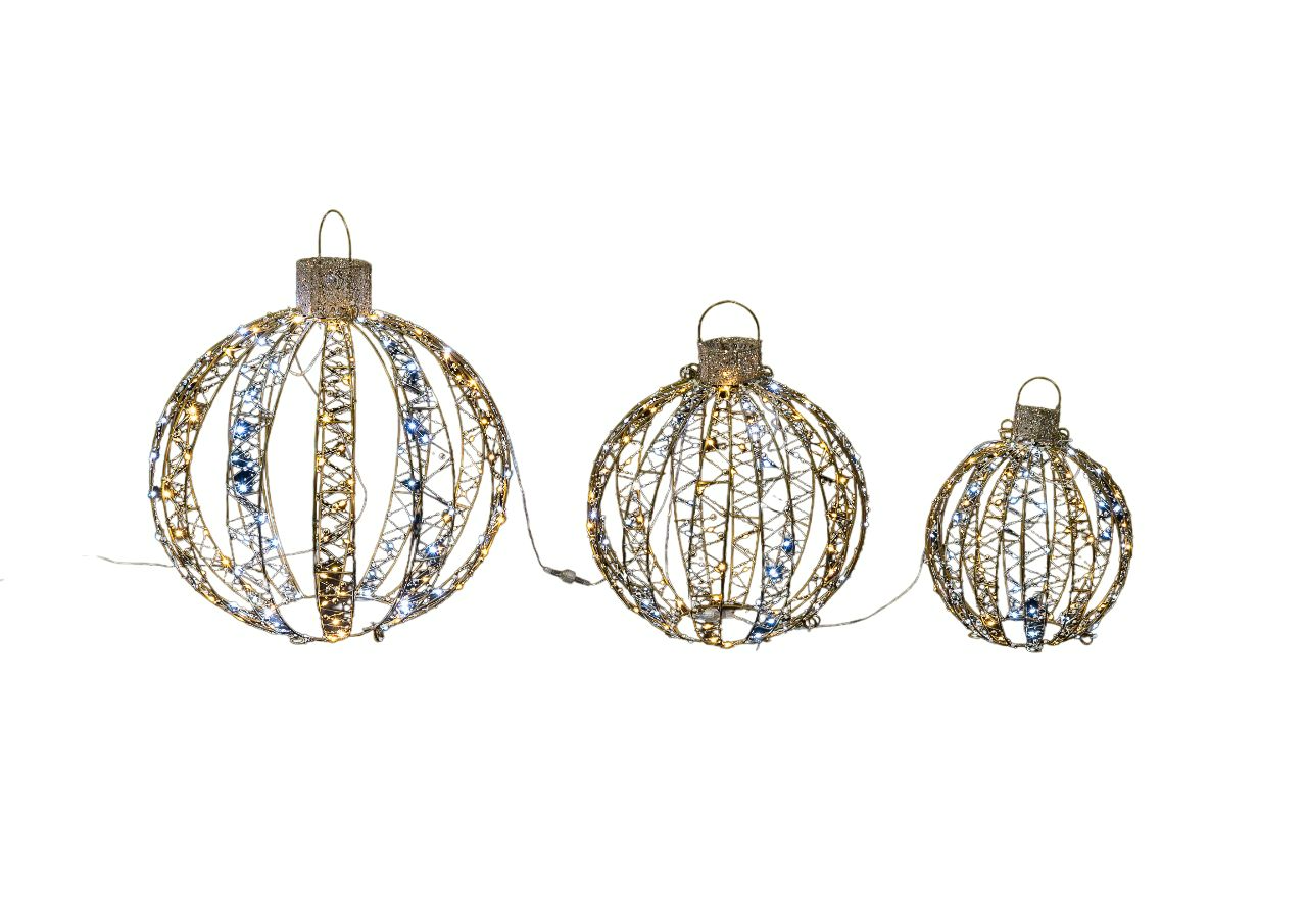 Tarrington House Koule kovové 38/ 49/ 61 cm 360LED 1 ks