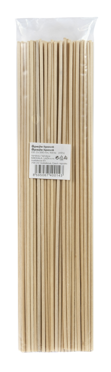 Špejle lipové 3 x 300 mm 100 ks