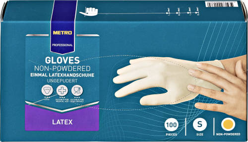 METRO PROFESSIONAL Rukavice latexové nepudrované bílé 100 ks