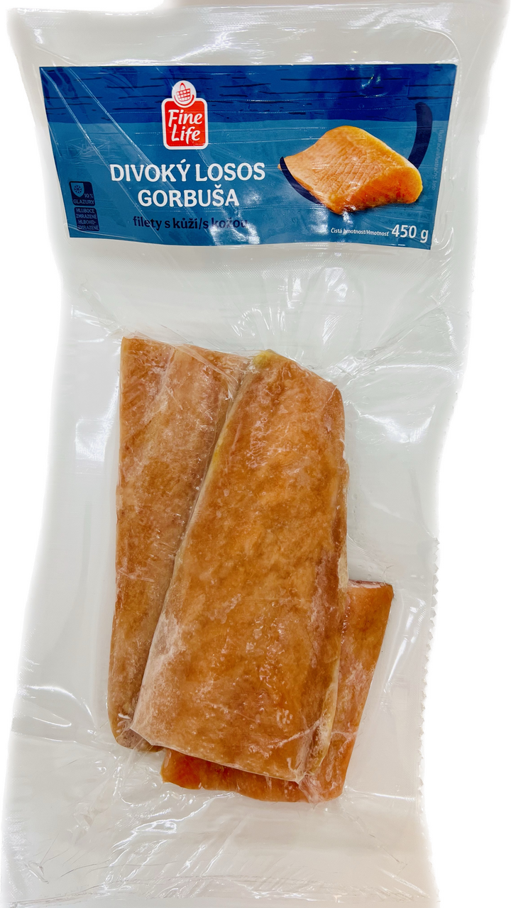 Fine Life Losos Gorbuša filety s kůží SK mraž. 450 g