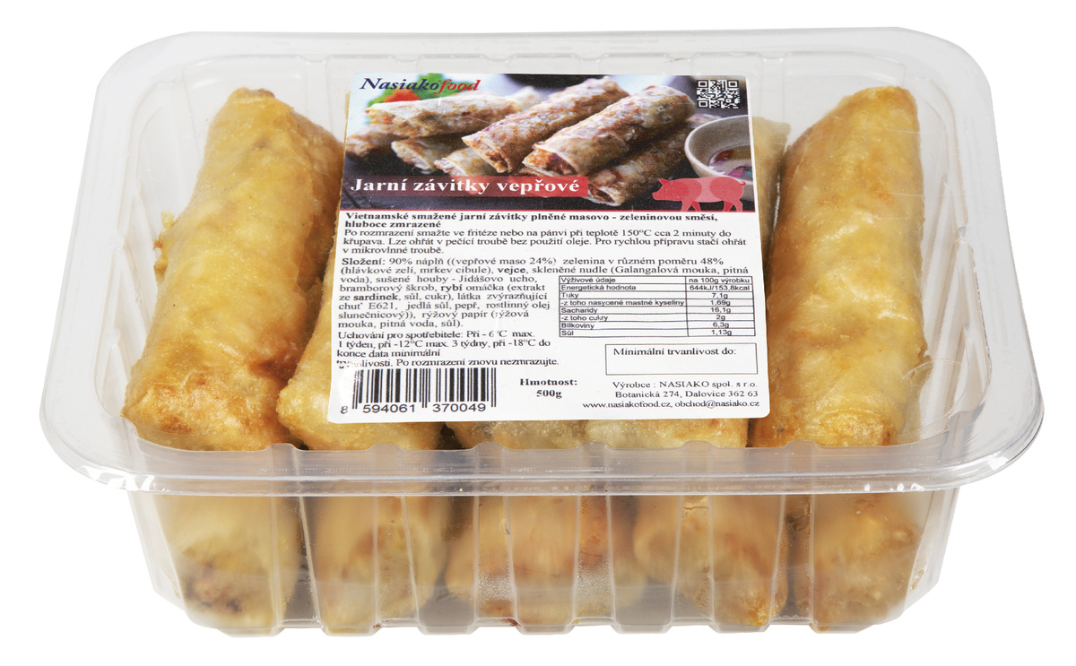 Nasiako food Jarní závitky vepřové mraž. 10 x 50 g