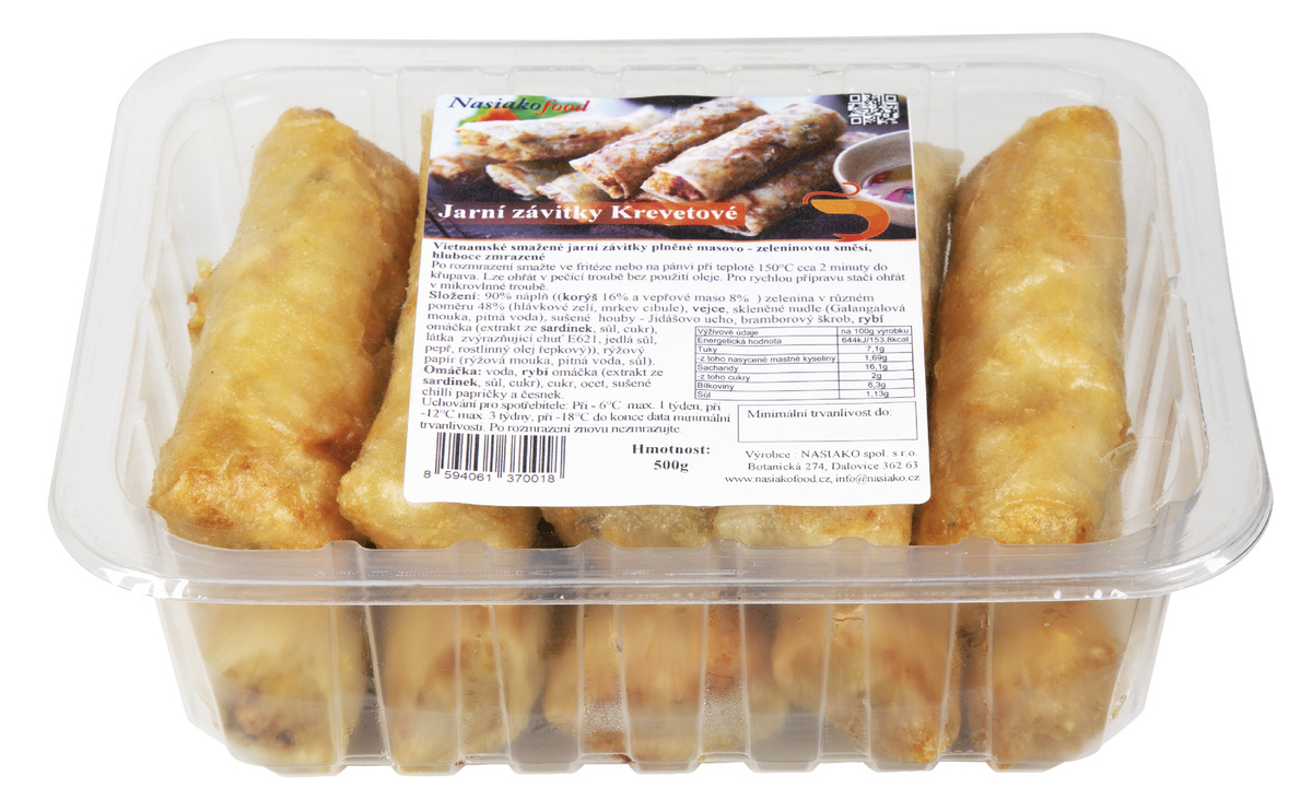 Nasiako food Jarní závitky krevetové mraž. 10 x 50 g