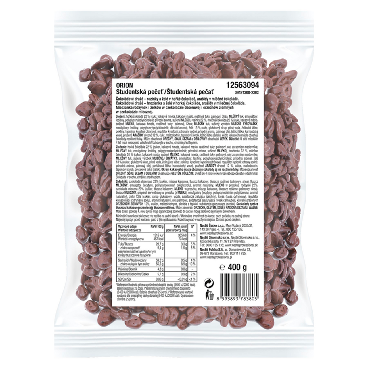 Orion Studentská pečeť mléčná posyp 400 g