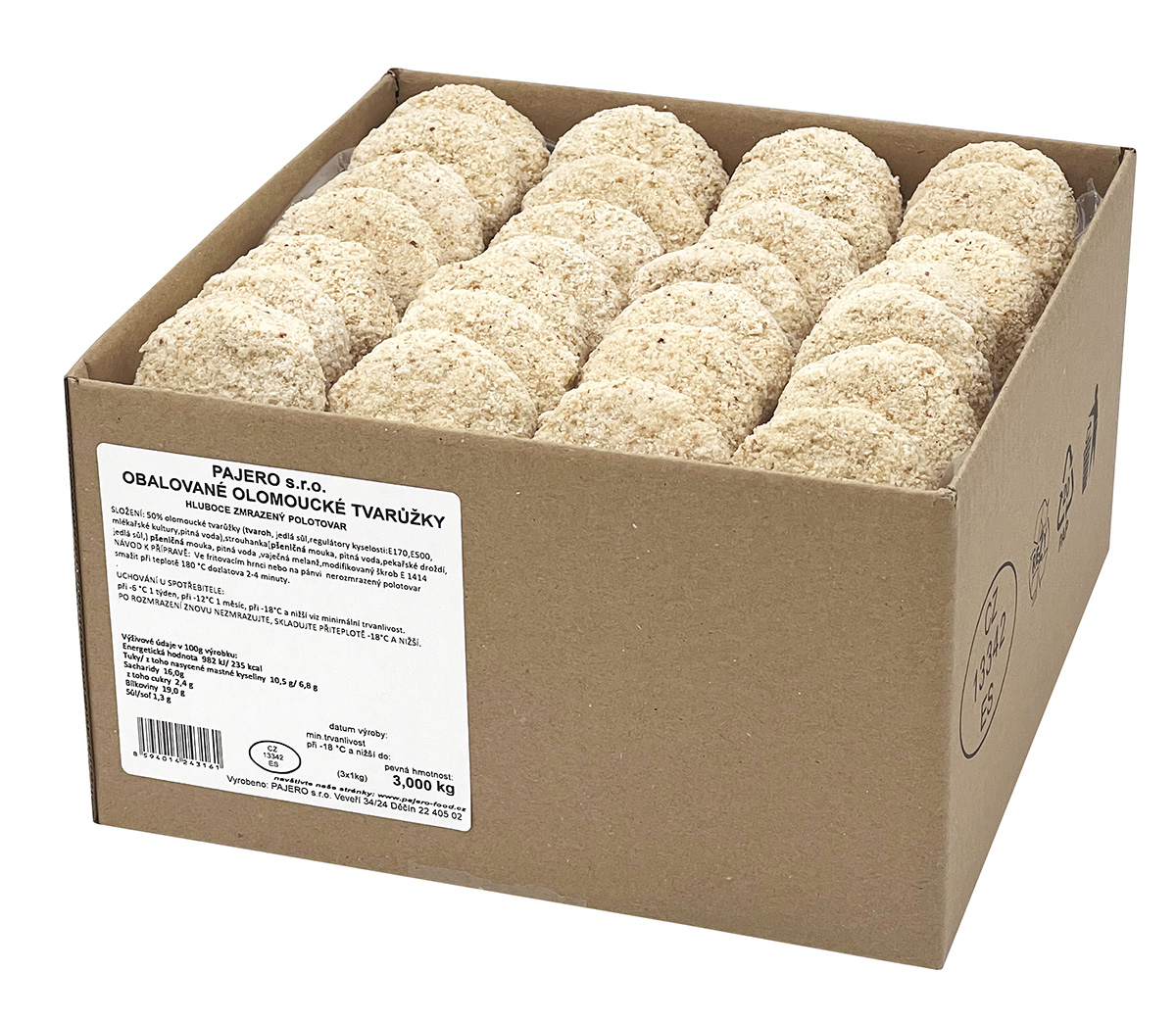 PAJERO Olomoucké tvarůžky obalované mraž. 3 kg