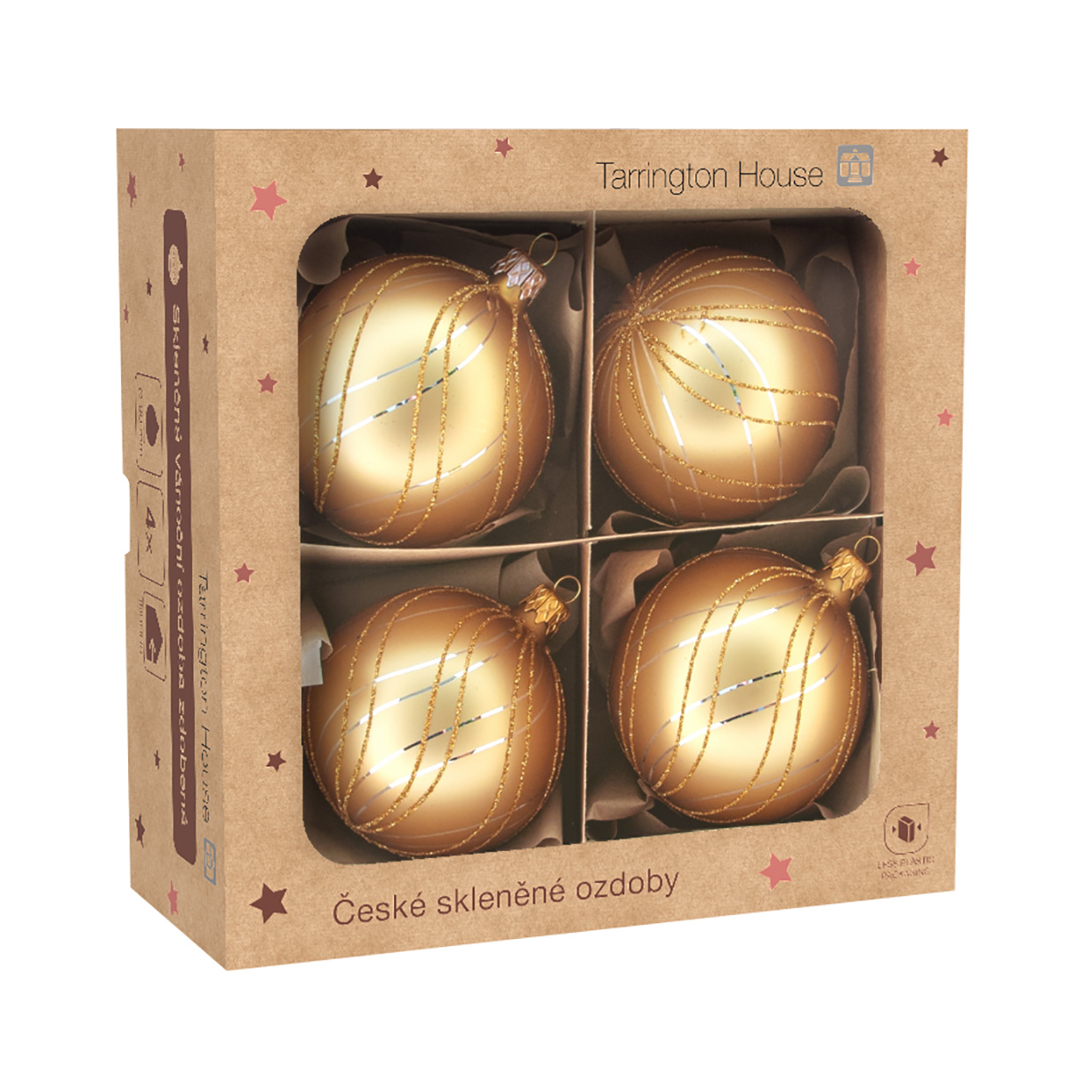 Tarrington House Ozdoby 8 cm zlaté 223255 4 ks