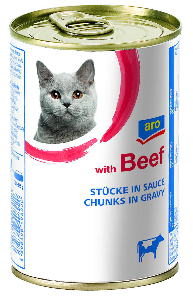 aro Hovězí kousky pro kočky 415 g