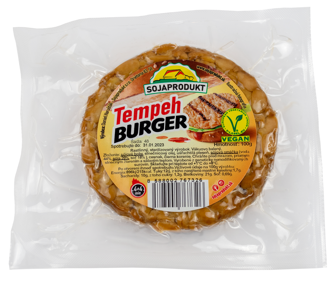 Soja Produkt Tempeh burger chlaz. 100 g