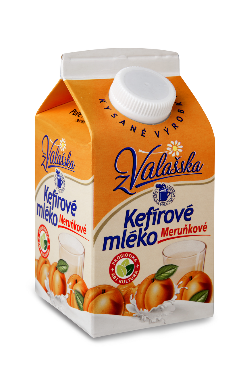 MLÉKÁRNA VALAŠSKÉ MEZIŘÍČÍ Mléko kefírové meruňka chlaz. 450 g