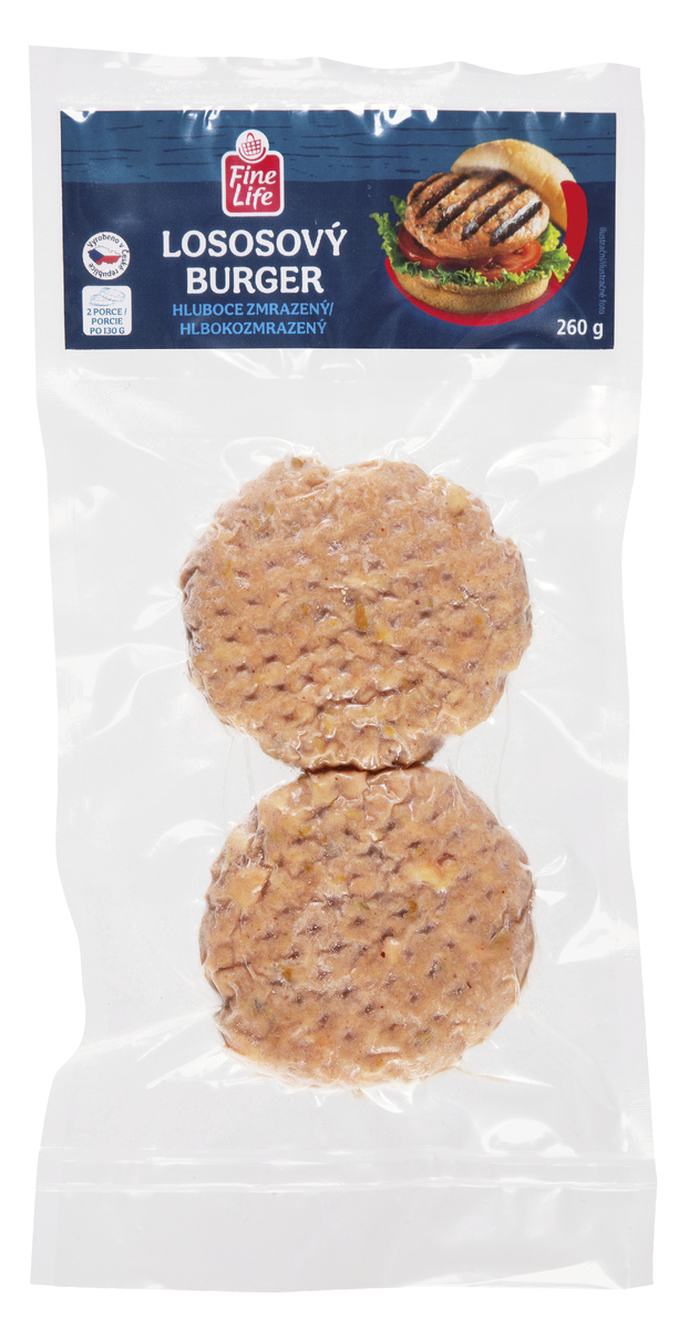 Fine Life Losos burger mraž. 2 x 130 g