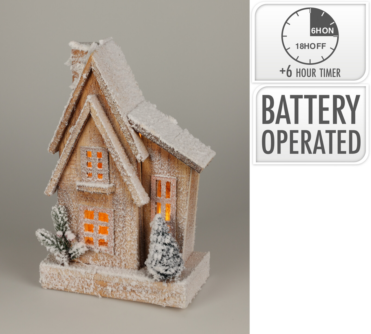 Domeček 10x LED dřevěný 1 ks