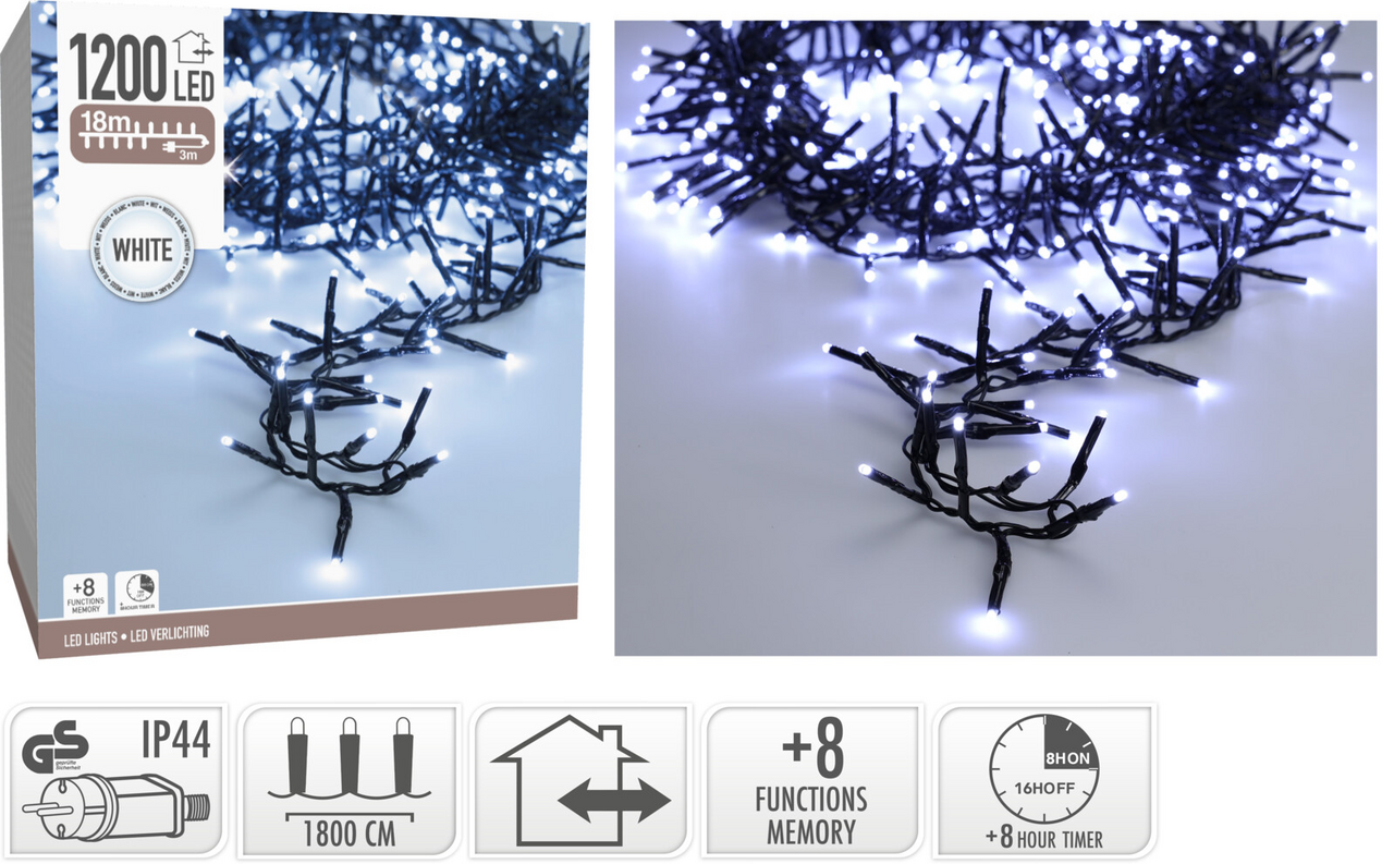 LED Řetěz 1200xLED bílá 1 ks