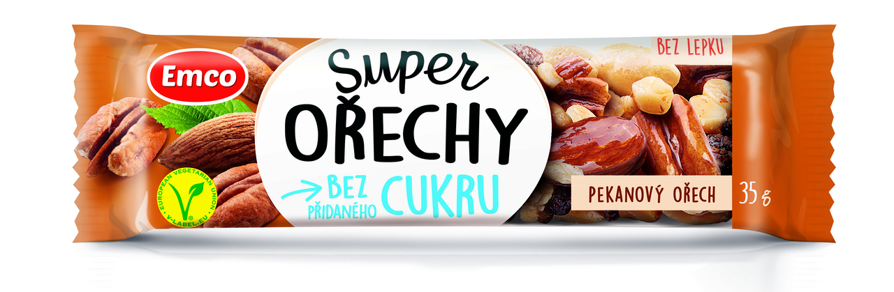 Emco Tyčinka Super ořechy Pekan 35 g