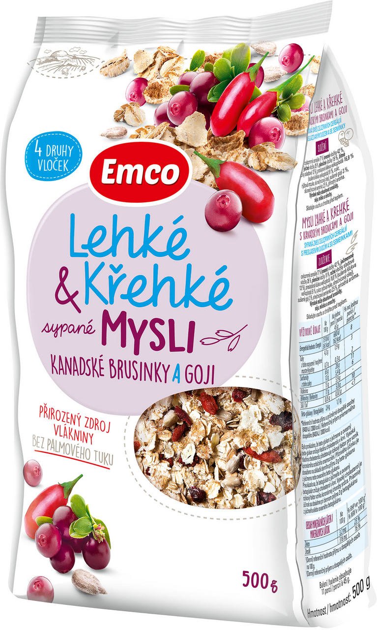 Emco Mysli Lehké & Křehké brusinka/ goji 500 g