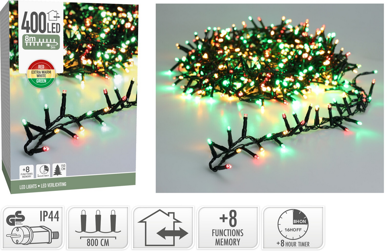 LED Řetěz 400xLED mix barev 1 ks