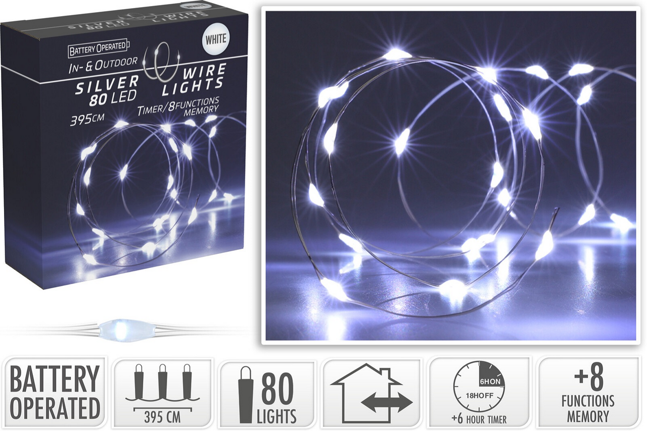 LED Řetěz 80xLED ledová bílá 1 ks