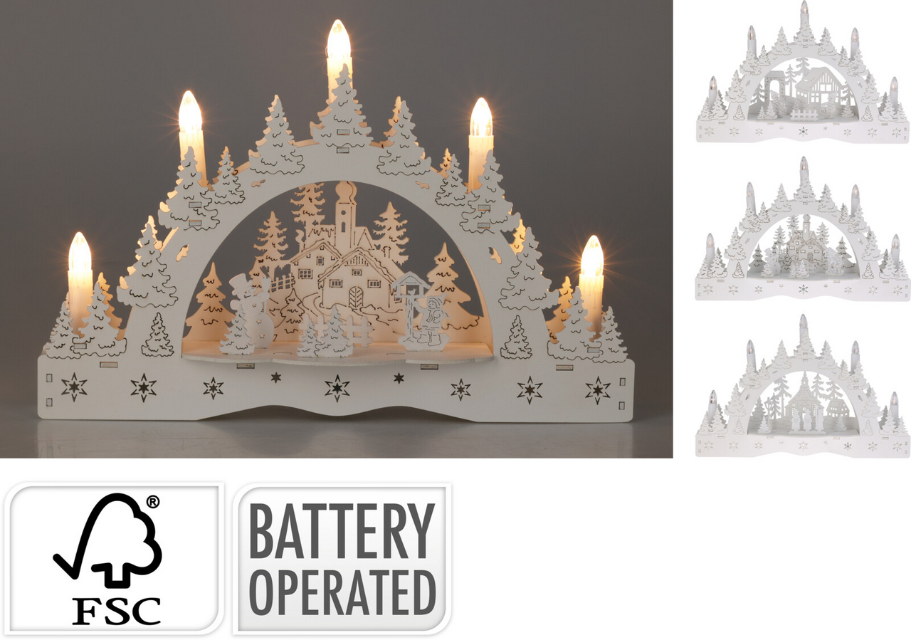 Stojan na svíčky 3ASS bílý 1 ks