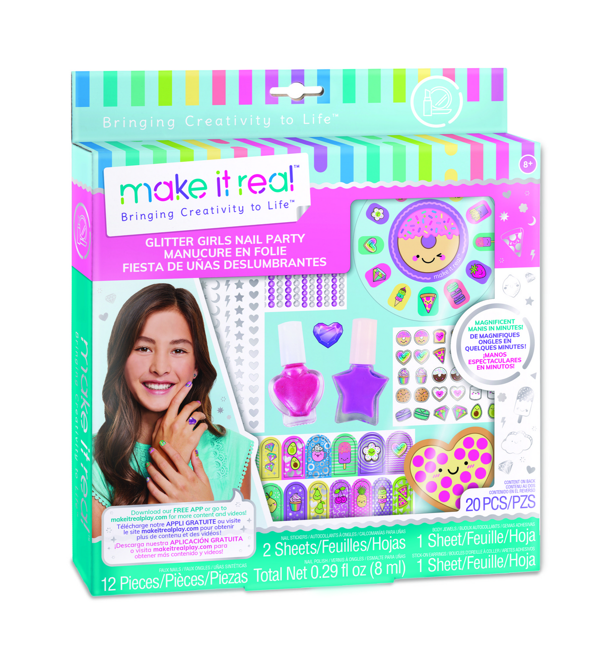 MAKE IT REAL Laky na nehty se zdobením 1 ks