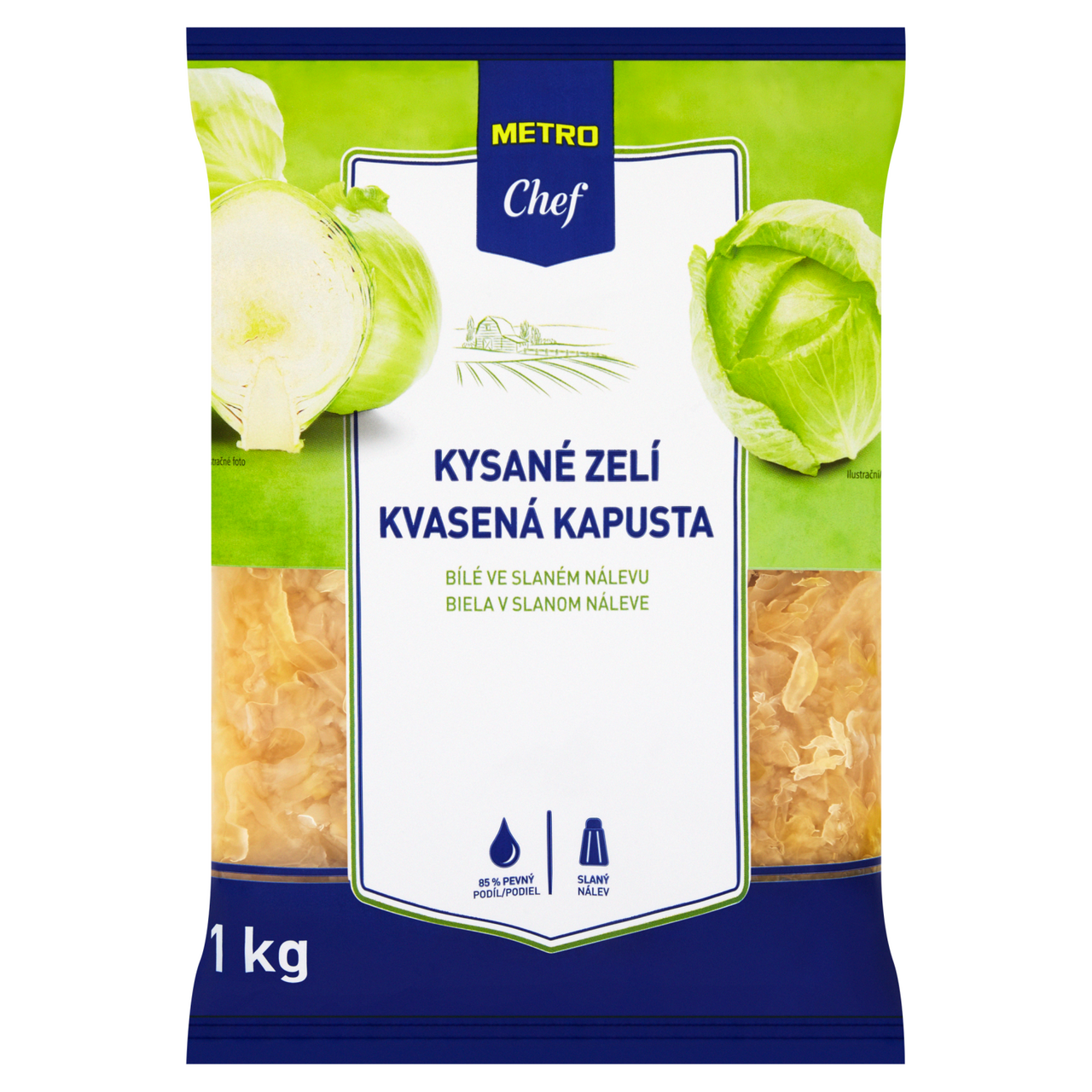 METRO Chef Zelí kysané bílé SK 85% chlaz. 1 kg fólie