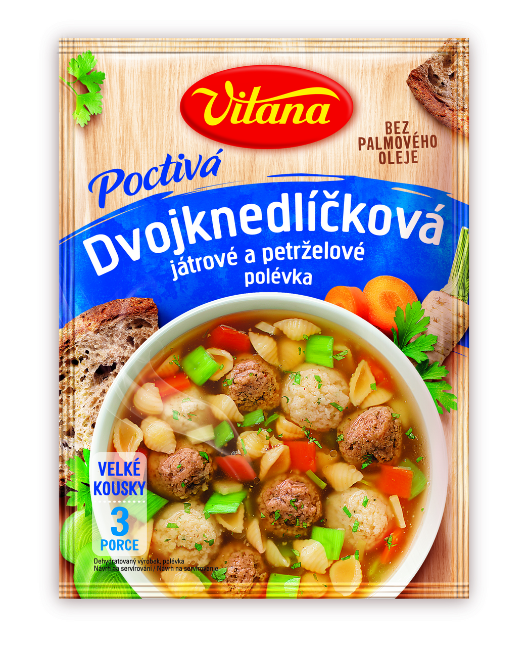 Vitana Poctivá Polévka dvojknedlíčková játrové a petrželové 82 g