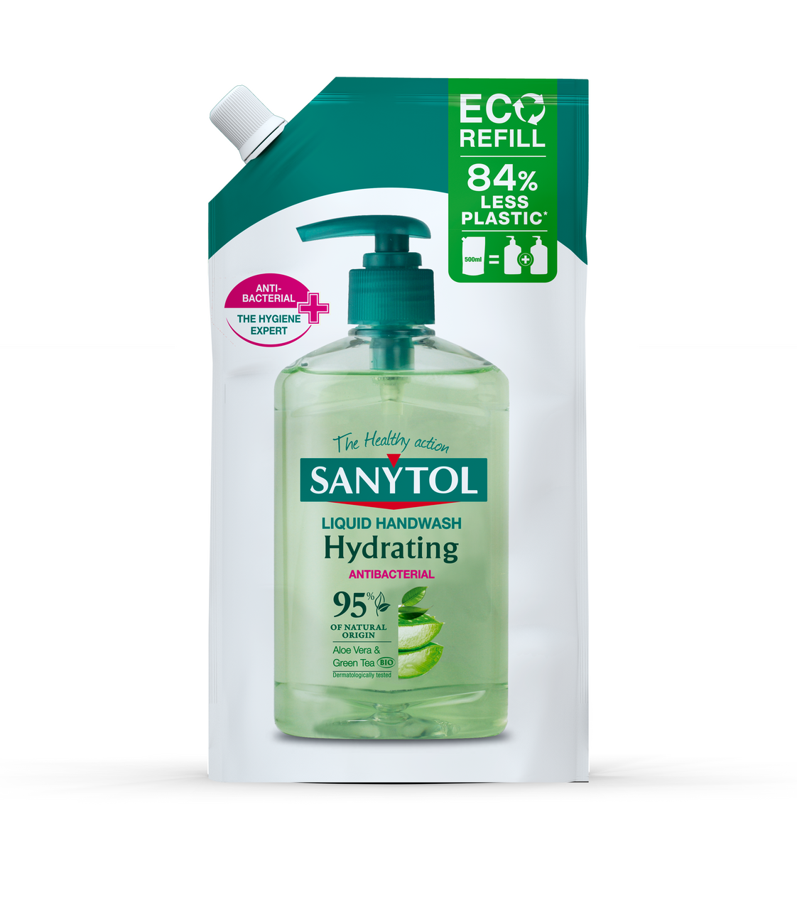 SANYTOL Doypack Mýdlo tekuté antibakteriální 95 % hydratující 500 ml
