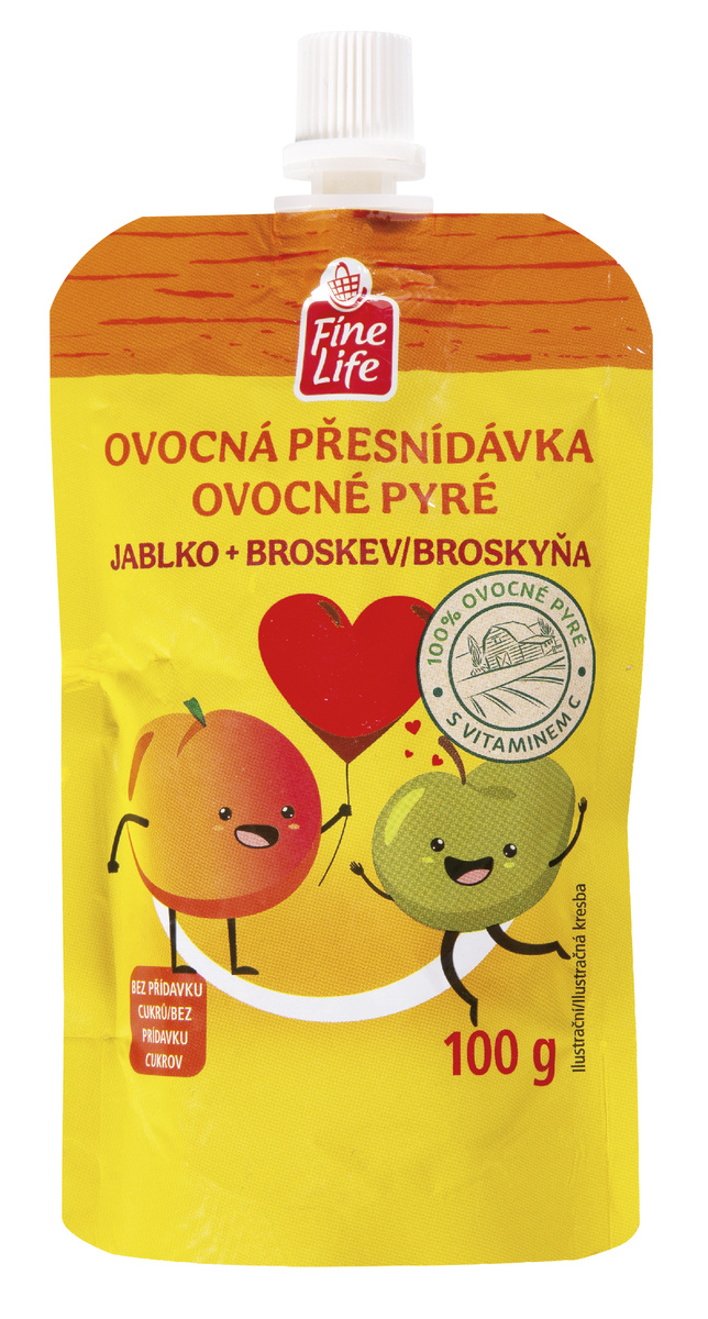 Fine Life Kapsička jablko broskev 10 x 100 g