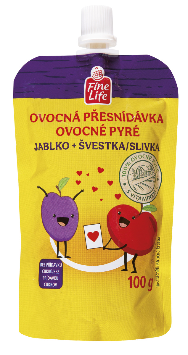Fine Life Kapsička jablko švestka 10 x 100 g
