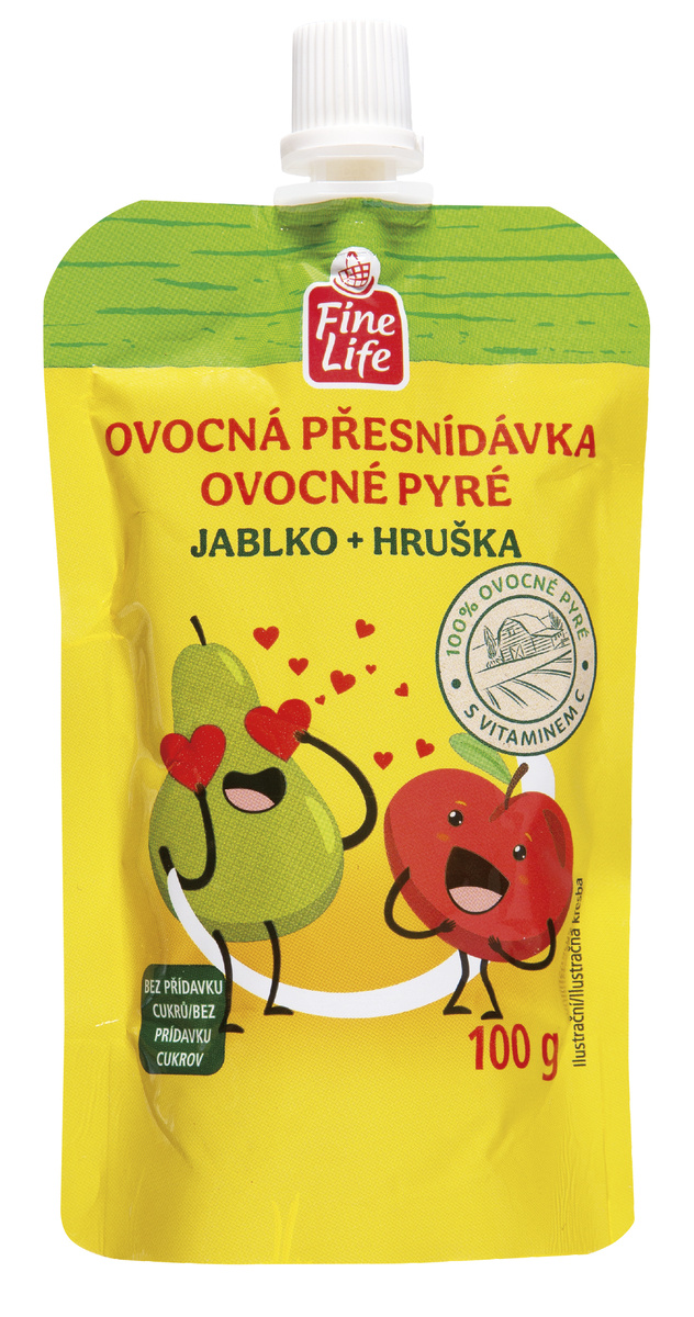 Fine Life Kapsička jablko hruška 10 x 100 g