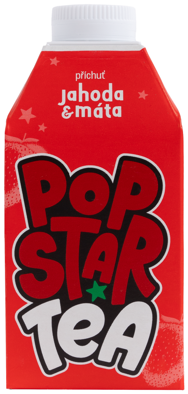 POPSTAR Tea Jahoda & máta 8 x 500 ml