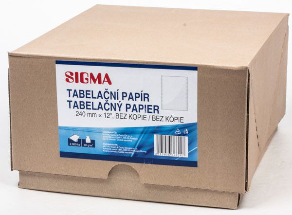 SIGMA Papír tabelační 240 mm+0 2000 listů 1 ks