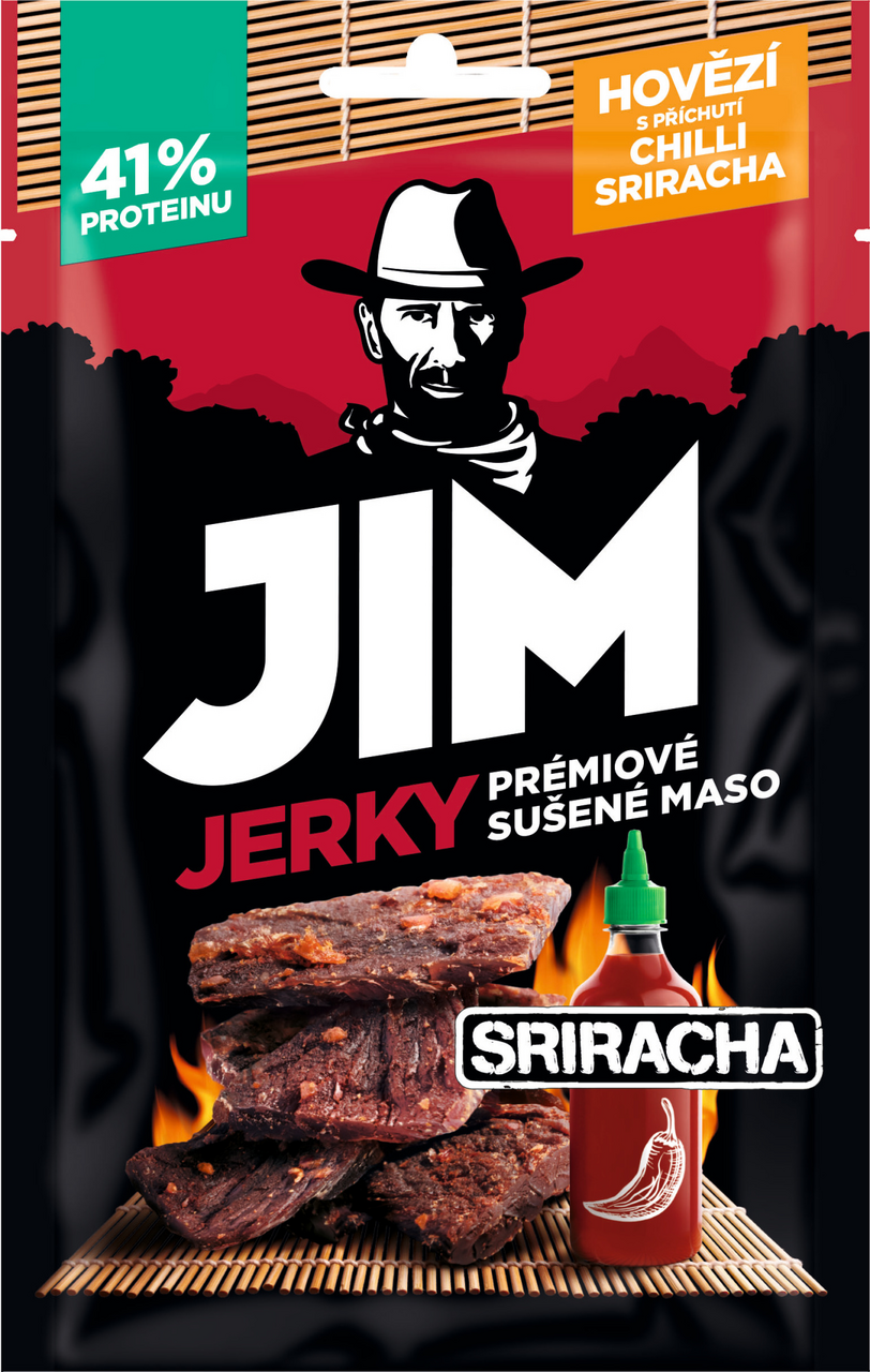 JIM JERKY Hovězí Chilli Sriracha 3 x 23 g
