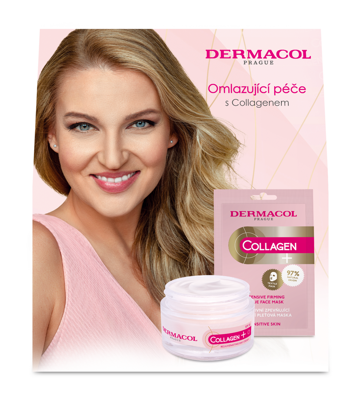 DERMACOL Collagen+ I. 2023 dárková sada (denní krém 50ml + pleť. maska 12 ml)
