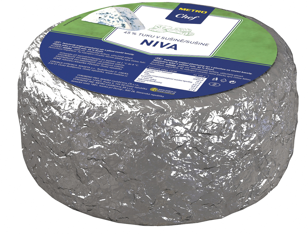 METRO Chef Niva plísňový sýr 45 % chlaz. cca 2,4 kg