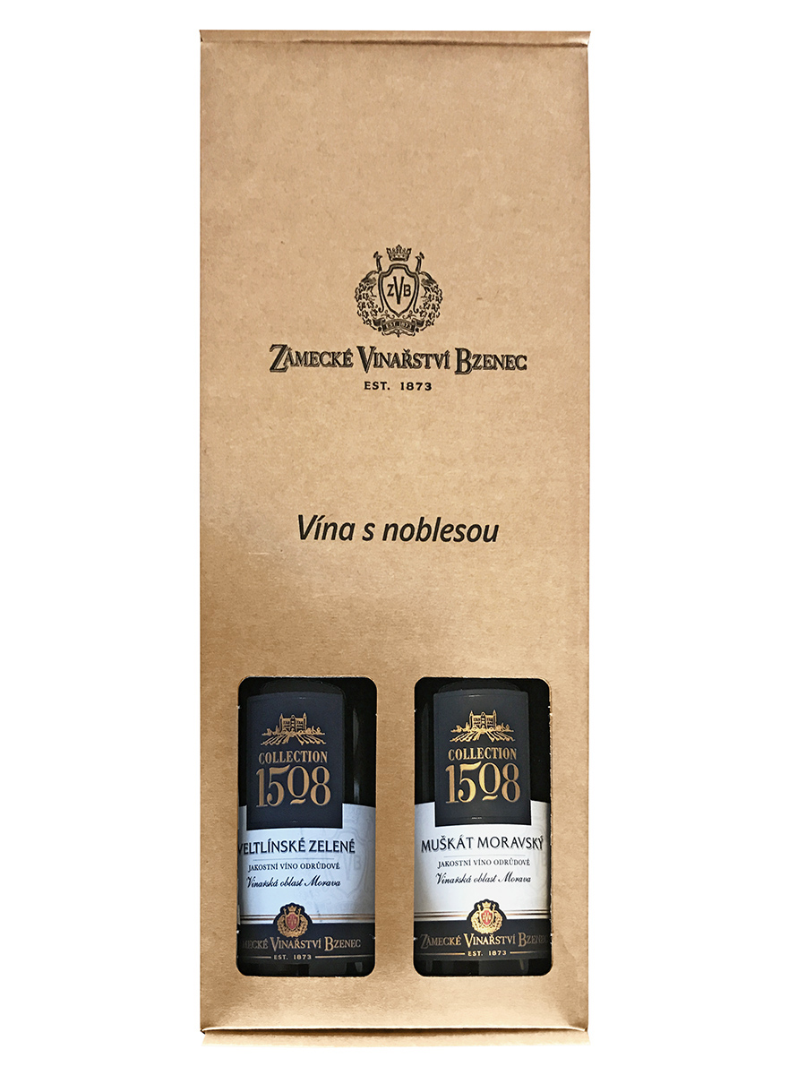 Zámecké Vinařství Bzenec Chardonnay+Rulandské modré pozdní sběr dárkové balení 2 x 750 ml
