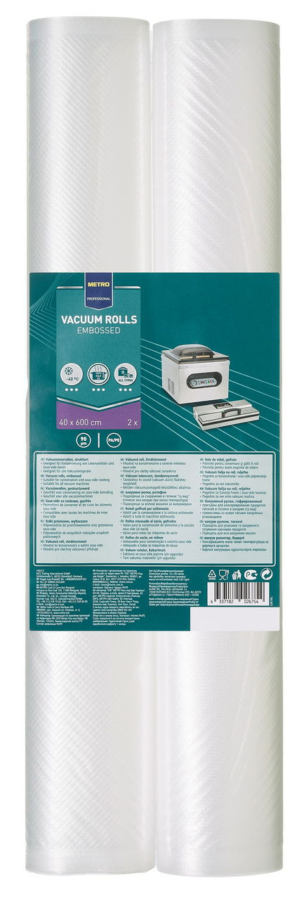 METRO PROFESSIONAL Sáčky vakuovací vroubkované 40 x 600 cm role 2 ks