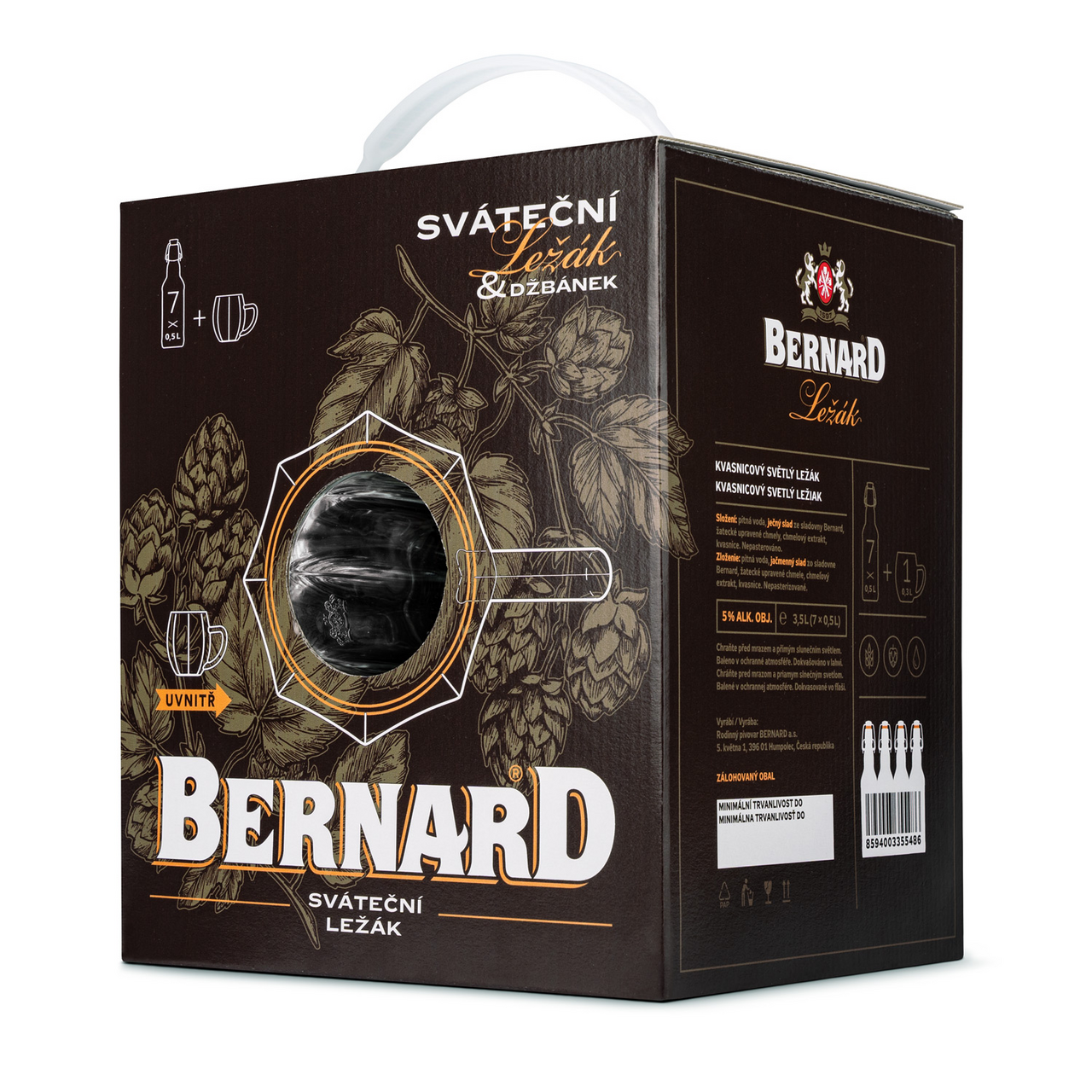 BERNARD Sváteční ležák 7 x 500 ml + sklo 1 ks