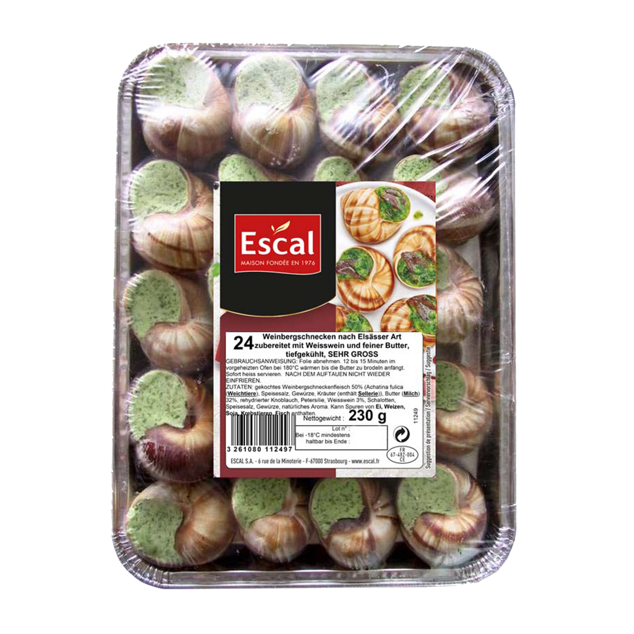 Šneci s česnekovým máslem chlaz. 230 g (24 ks)