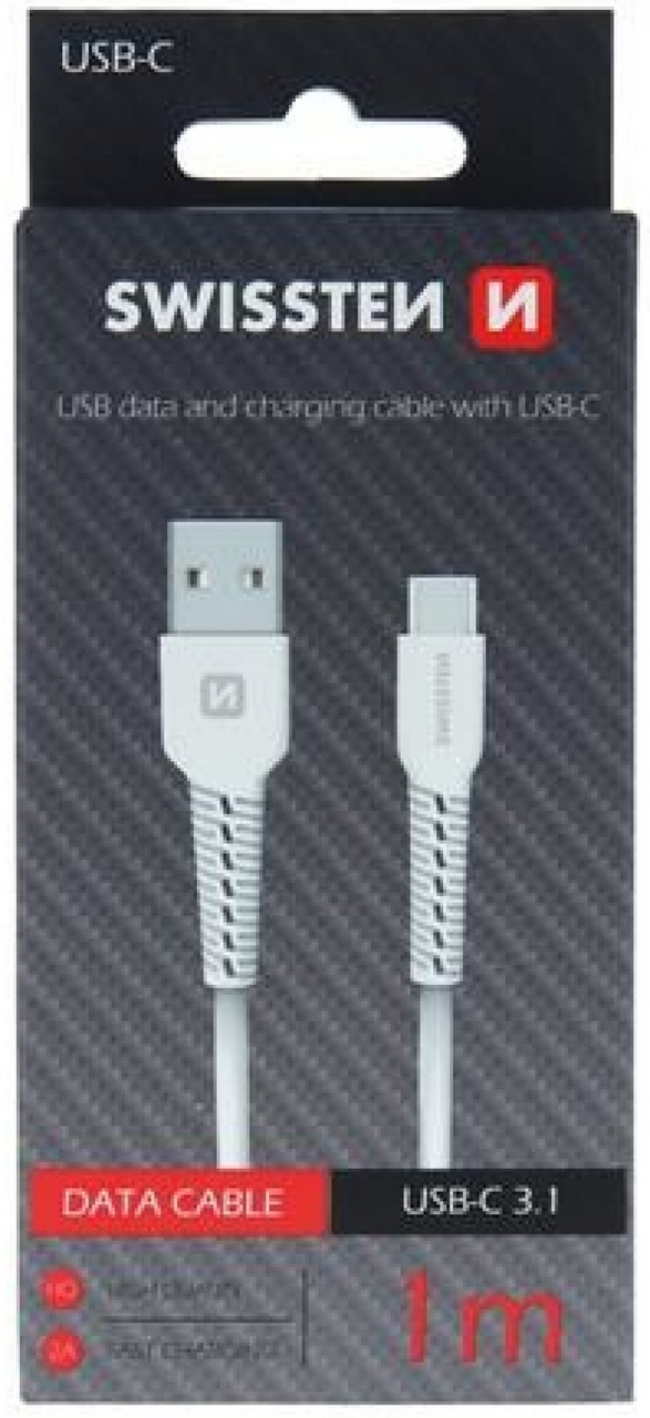 SWISSTEN Kabel USB/ USB-C 1 m bílý 1 ks