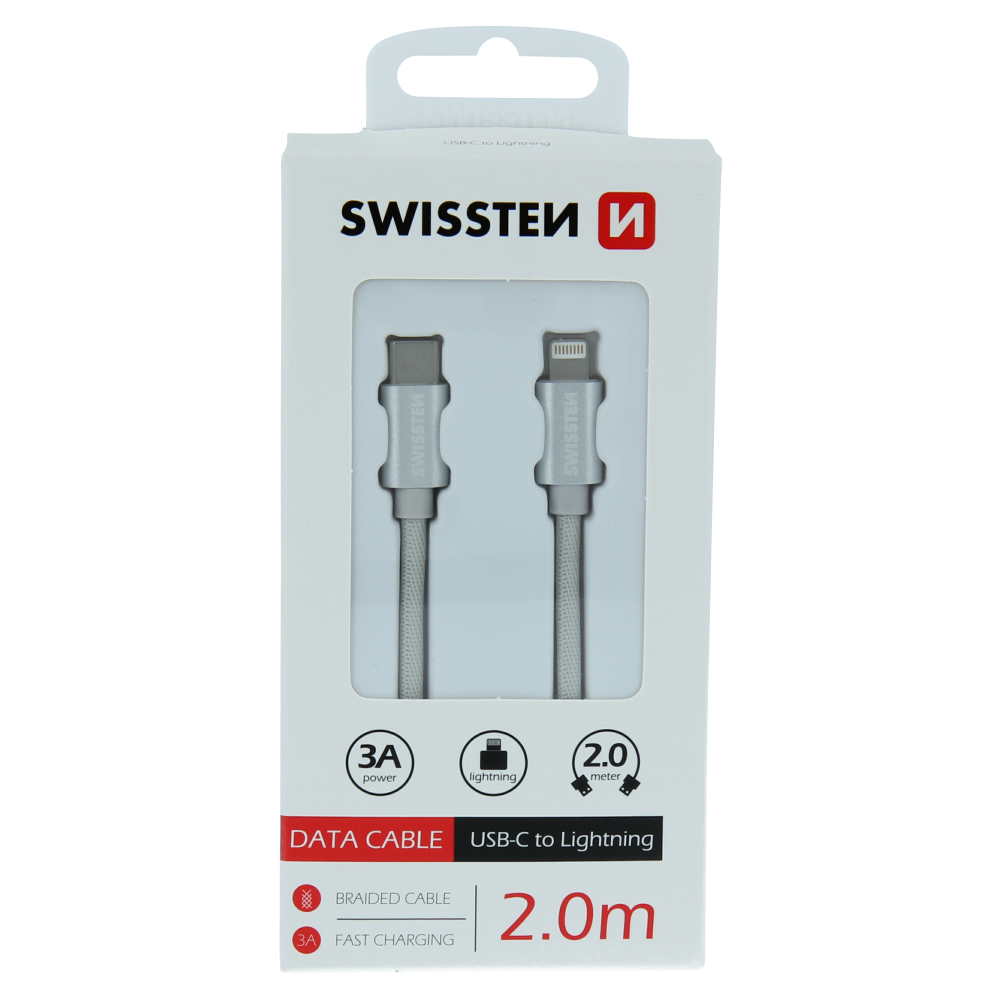SWISSTEN Kabel Te USB-C/ Light 2 m stříbrný 1 ks