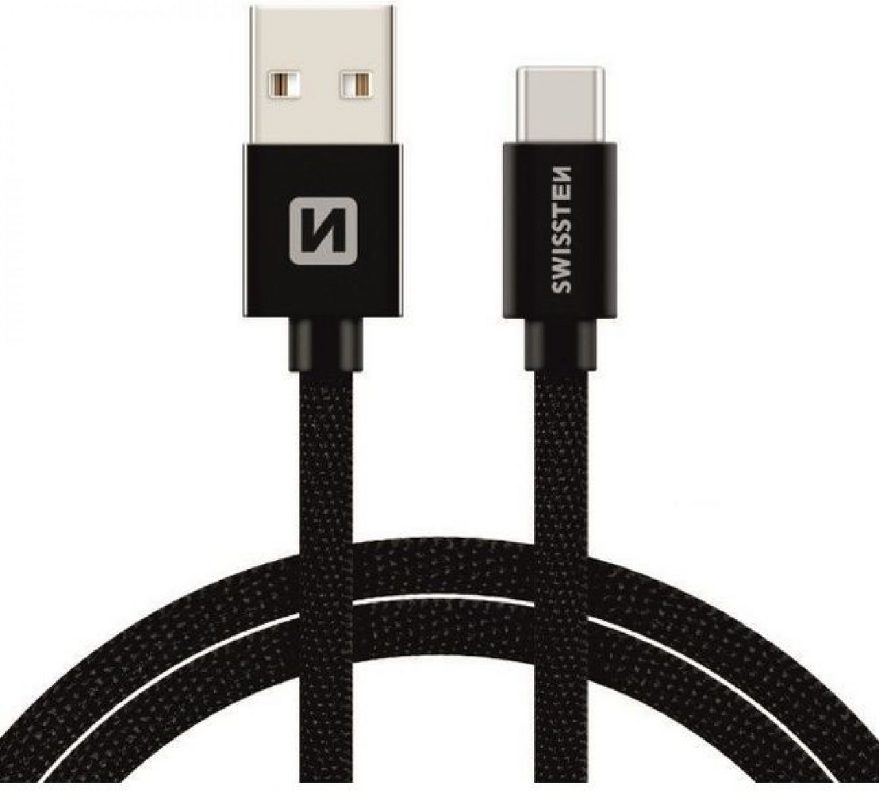 SWISSTEN Kabel USB/ USB-C 2 m text černý 1 ks