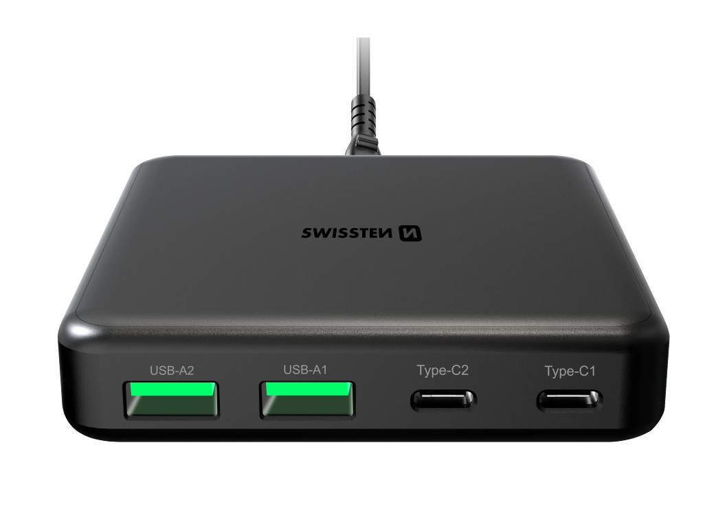 SWISSTEN Adaptér GaN 2 x USB-C + 2 x USB 1 ks