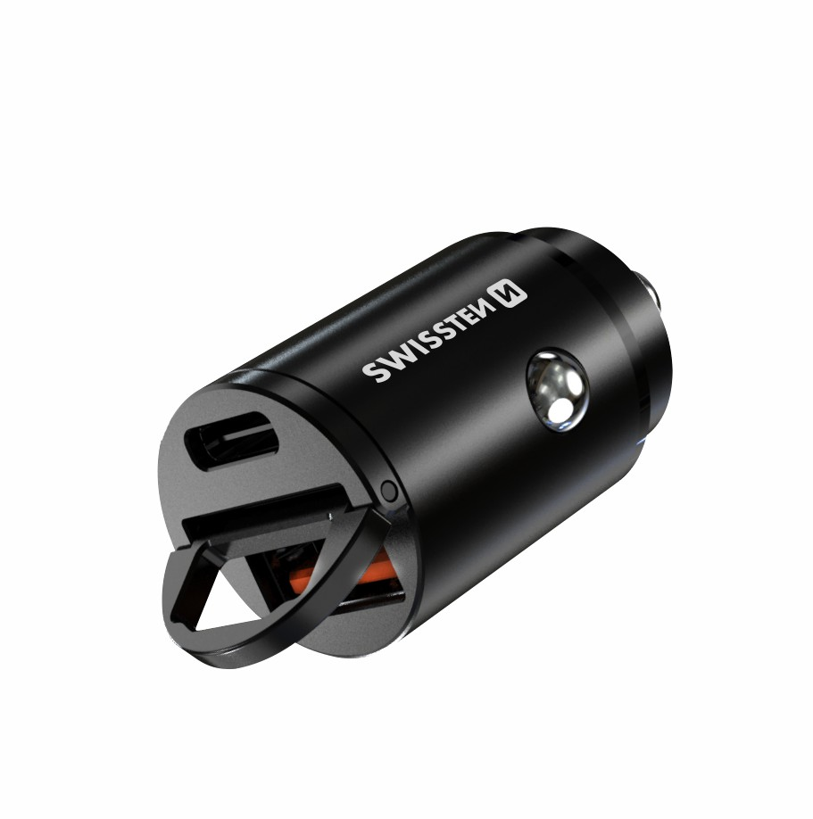 SWISSTEN Auto adaptér USB-C + USB 30W 1 ks