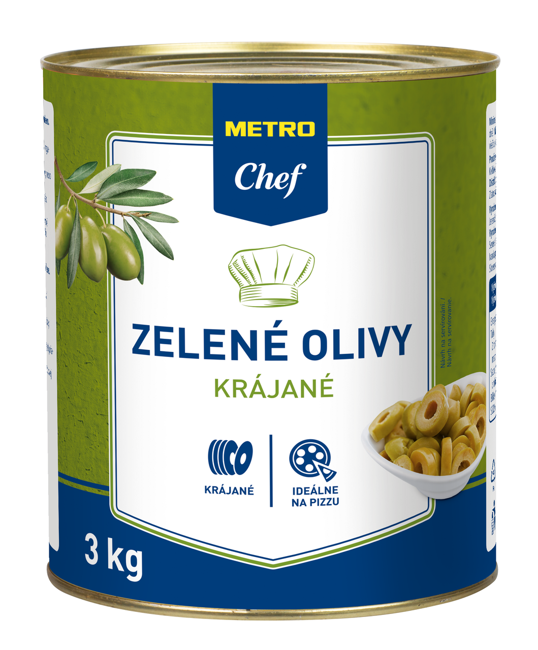 METRO Chef Olivy zelené krájené 3000 g