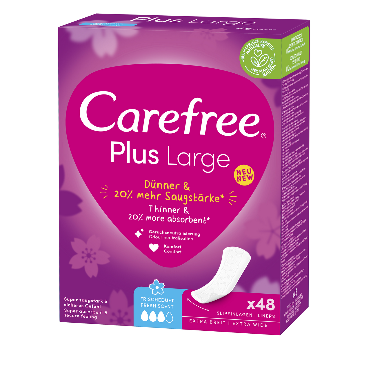 Carefree Plus Large Svěží vůně hygienické vložky 48 ks