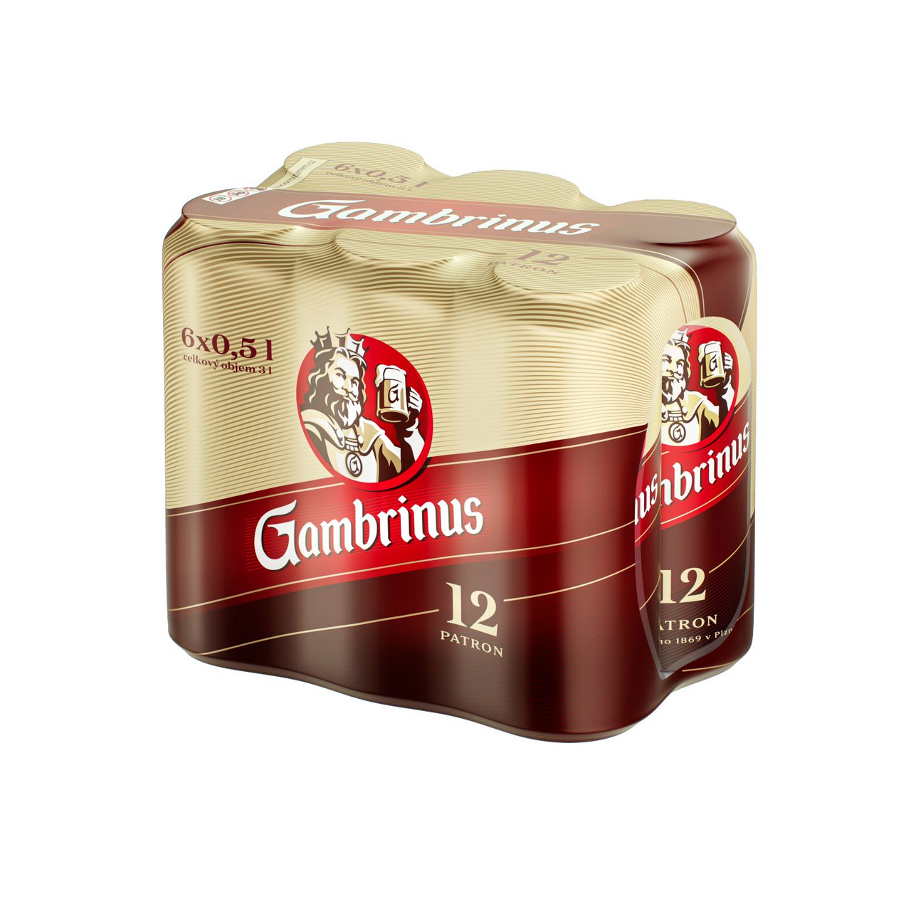 Gambrinus Patron 12 pivo 4 x 6 x 500 ml plech