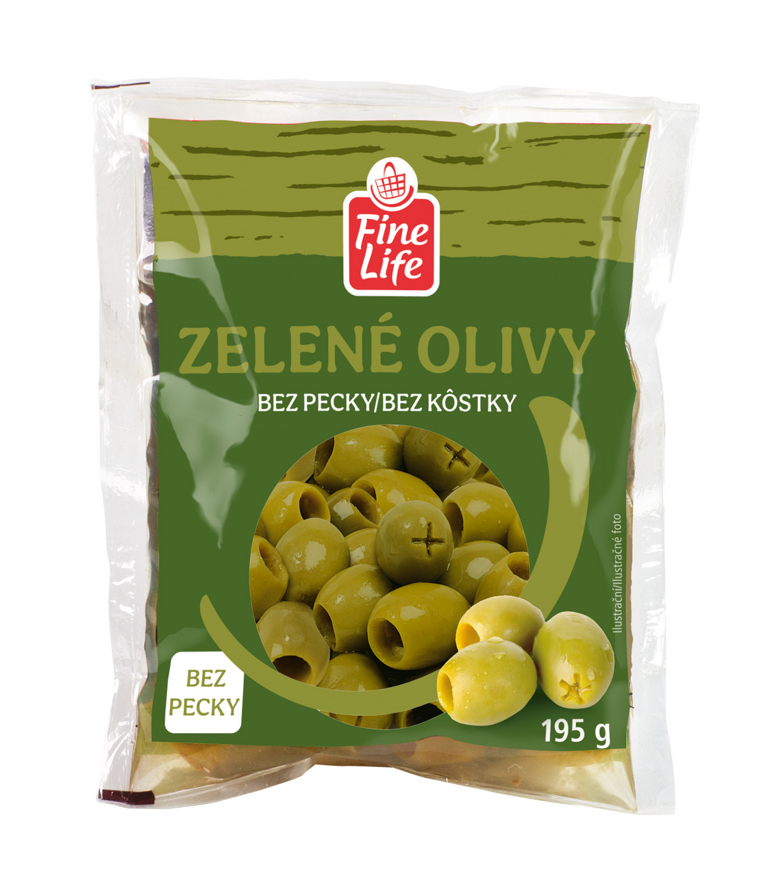 Fine Life Olivy zelené bez pecky 195 g