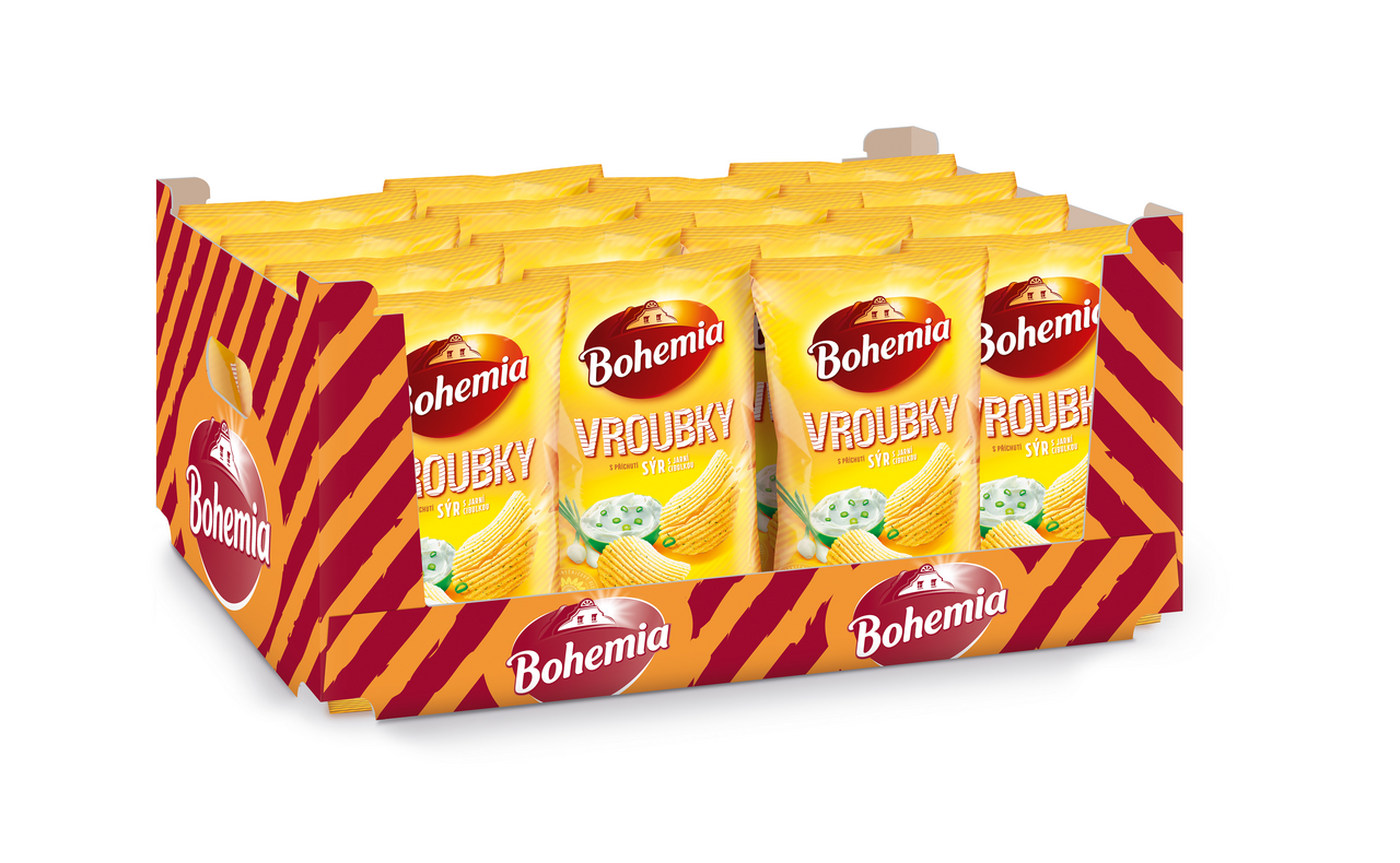 Bohemia Vroubky sýr/ jarní cibulka 18 x 120 g