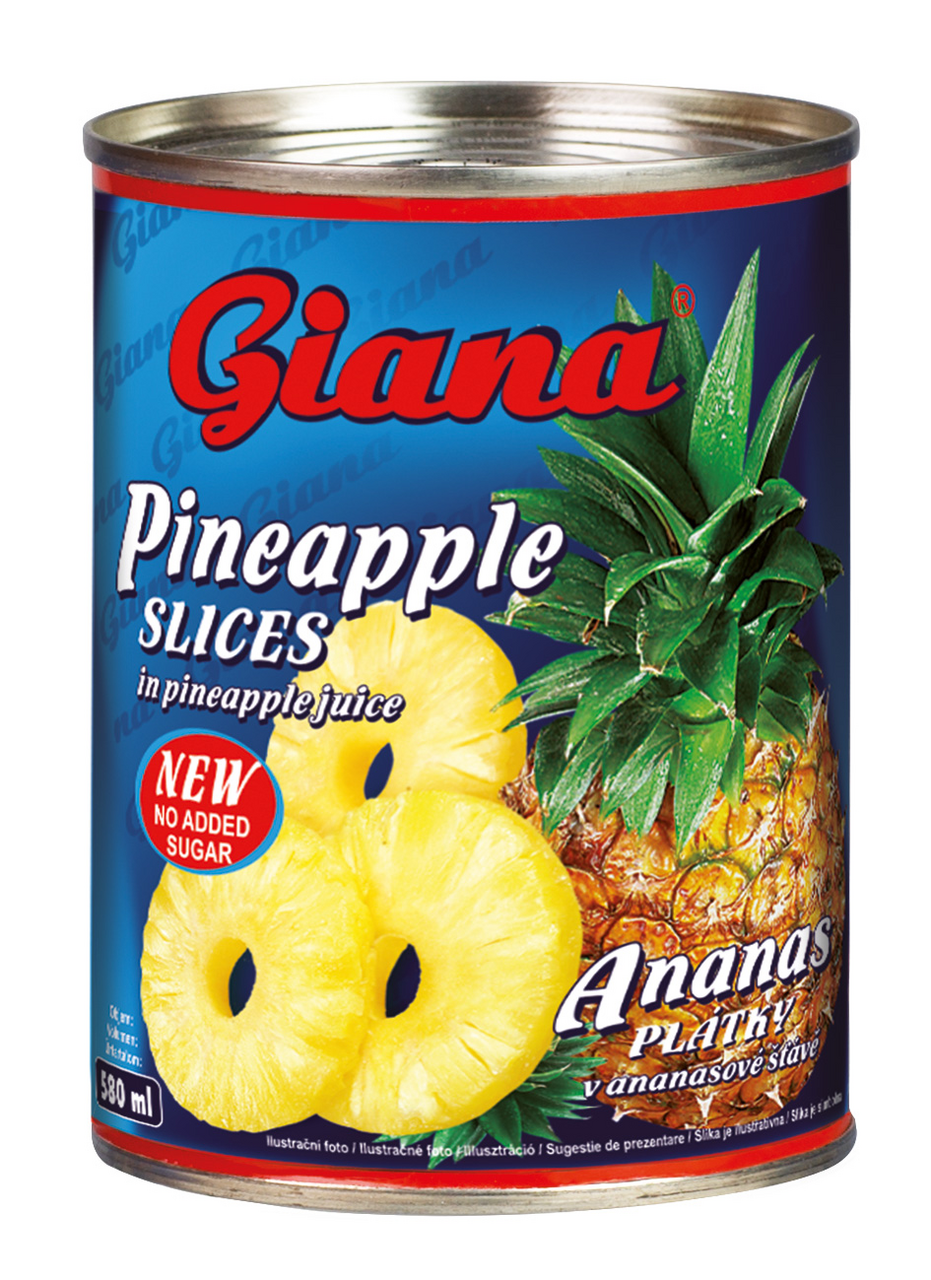 Giana Ananas plátky ve šťávě 8 x 580 ml